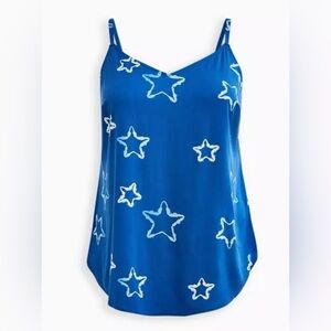 TORRID Ava Stretch Challis Cami - Blue Stars
